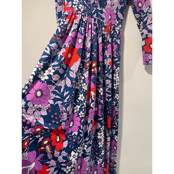 WOW! Colorful Vintage 1960s-70s Keram New York Long Sleeve Maxi Dress Size Small - Picture 7 of 12